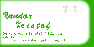 nandor kristof business card