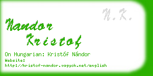 nandor kristof business card